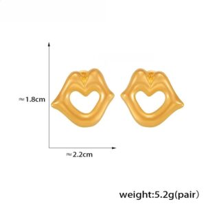 Hollow Lip-Shaped Earrings - Image 4