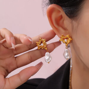 Irregular Heart-Shaped Stud Earrings - Image 2