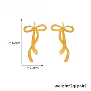 Ribbon Bow Stud Earrings - Image 3