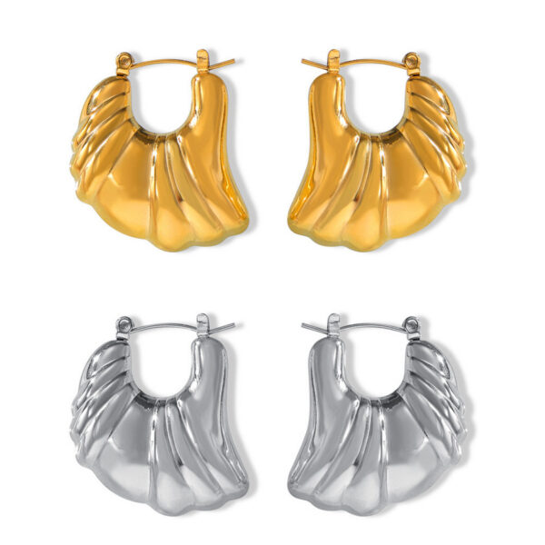 Wing-Shaped Hoop Earrings