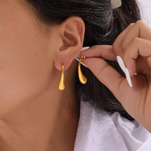 Long Droplet Stud Earrings - Image 2