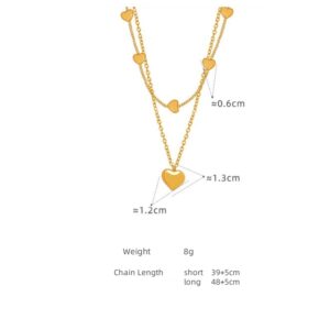 Double Layered Heart Necklace - Image 2