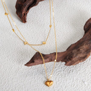 Double Layered Heart Necklace - Image 3