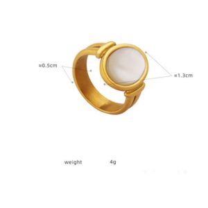 Circular White Shell Ring - Image 4