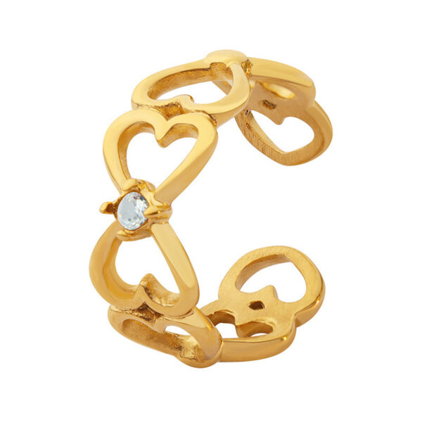 Hollow Heart Zircon Ring