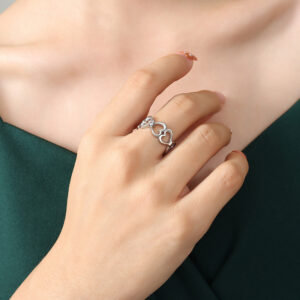 Hollow Heart Zircon Ring - Image 3