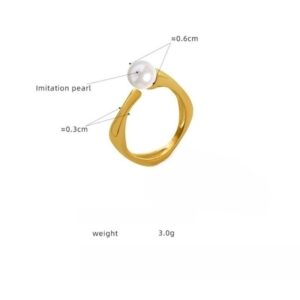 Minimalist Pearl Ring - Image 4