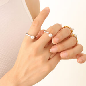 Minimalist Pearl Ring - Image 2