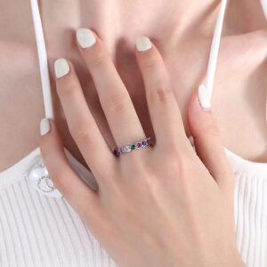 Minimalist Colored Zirconia Ring - Image 3