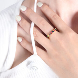 Minimalist Colored Zirconia Ring - Image 2