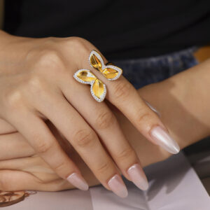 Zircon Butterfly Open Ring - Image 2