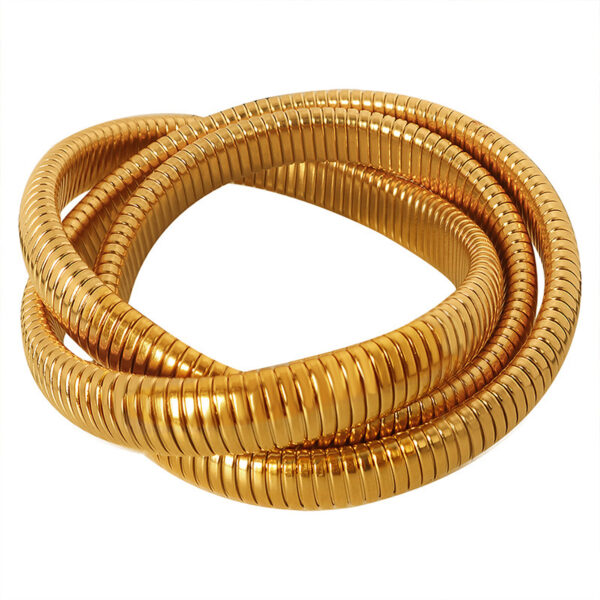 Chunky Three-Layer Wrapped Bangle