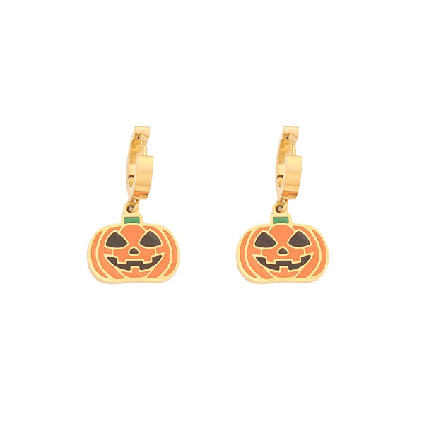 Halloween Pumpkin Hoop Earrings