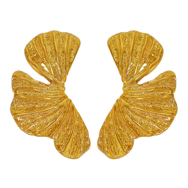 Chunky Ginkgo Leaf Earrings