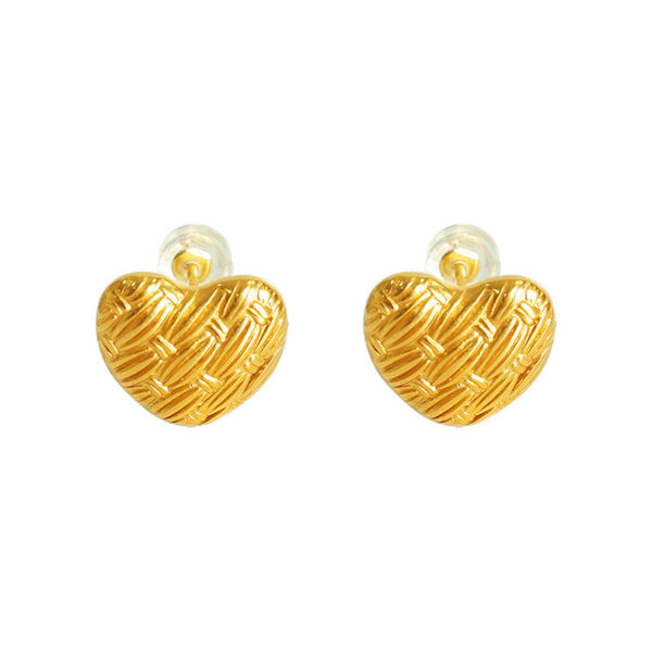 Woven Heart-Shaped Earrings