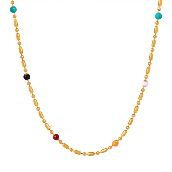 Minimalist Colored Bead Necklace