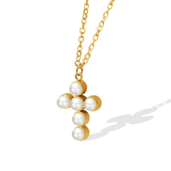 Pearl Cross Pendant Necklace