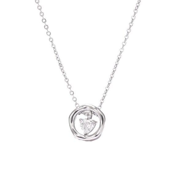 Hollow Heart Zircon Necklace